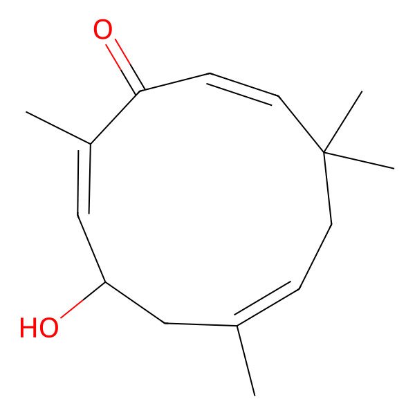 2D Structure of (5R)-2,6,9-humulatrien-5-ol-8-one 2D Structure of (5R)-2,6,9-humulatrien-5-ol-8-one