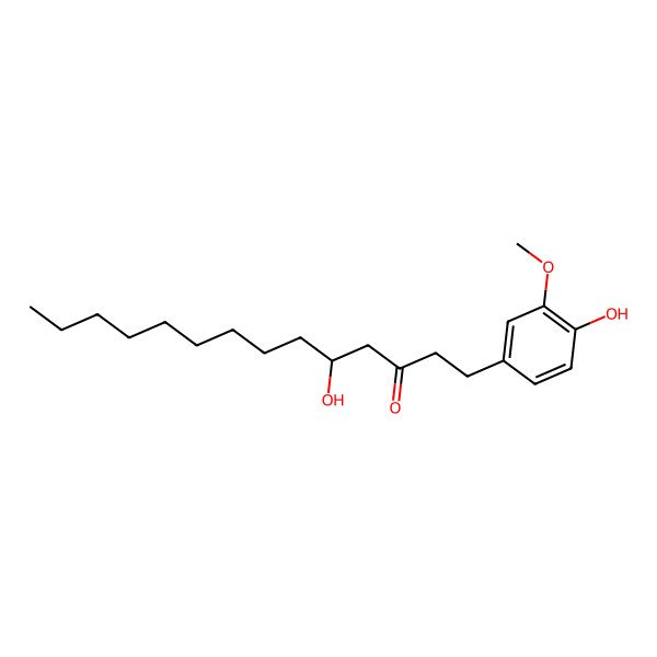 2D Structure of (5R)-5-Hydroxy-1-(4-hydroxy-3-methoxyphenyl)tetradecan-3-one