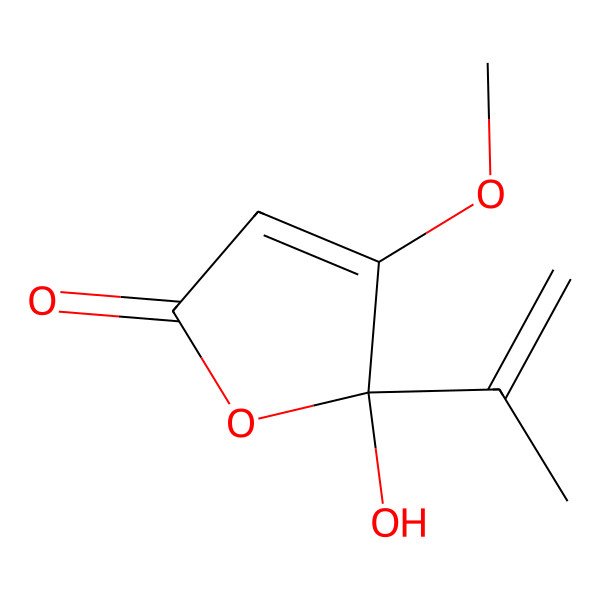 2D Structure of (5R)-5-hydroxy-4-methoxy-5-prop-1-en-2-ylfuran-2-one