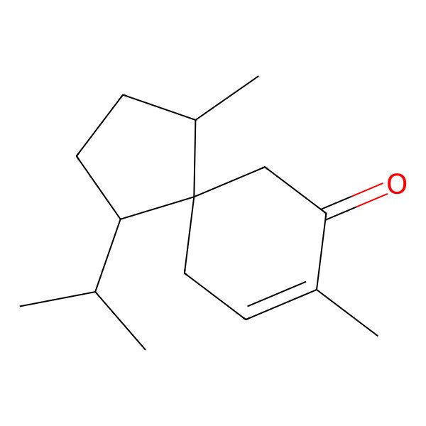 2D Structure of (5S)-1,8-dimethyl-4-propan-2-ylspiro[4.5]dec-7-en-9-one