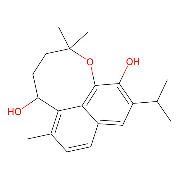 2D Structure of (5S)-2,2,6-Trimethyl-10-isopropyl-2,3,4,5-tetrahydronaphtho[1,8-bc]oxocin-5alpha,11-diol