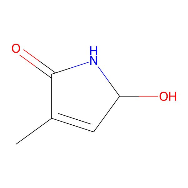 2D Structure of (5S)-3-Methyl-5-hydroxy-3-pyrroline-2-one