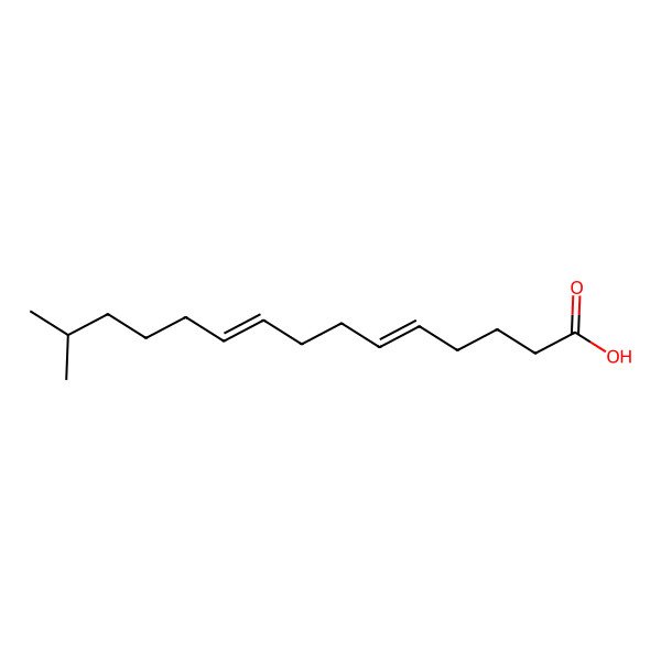 2D Structure of (5Z,9Z)-14-Methyl-5,9-pentadecadienoic acid