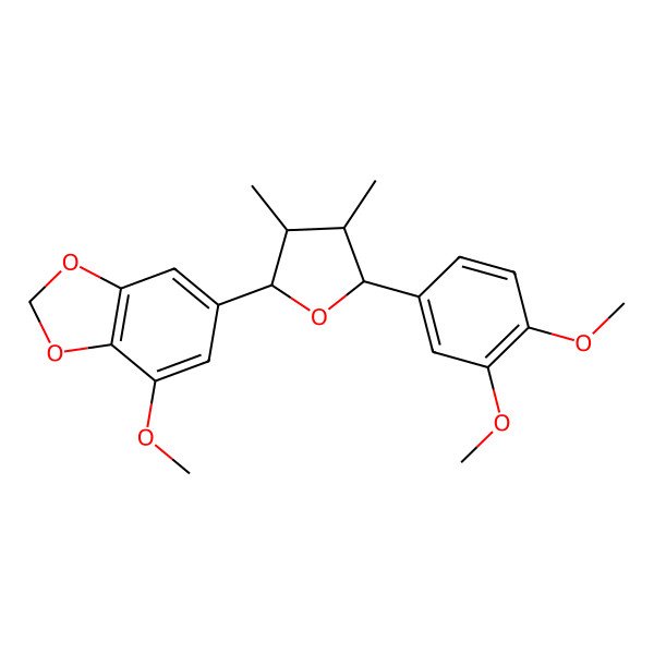 2D Structure of 6-[(2S,3S,4S,5R)-5-(3,4-dimethoxyphenyl)-3,4-dimethyloxolan-2-yl]-4-methoxy-1,3-benzodioxole