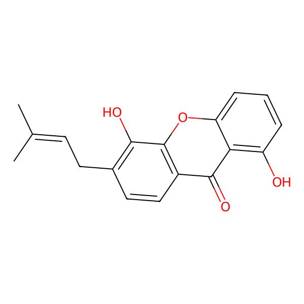 2D Structure of 6-(3,3-Dimethylallyl)-1,5-dihydroxyxanthone