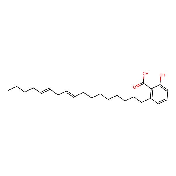 2D Structure of 2-[(9E,12E)-heptadeca-9,12-dienyl]-6-hydroxybenzoic acid
