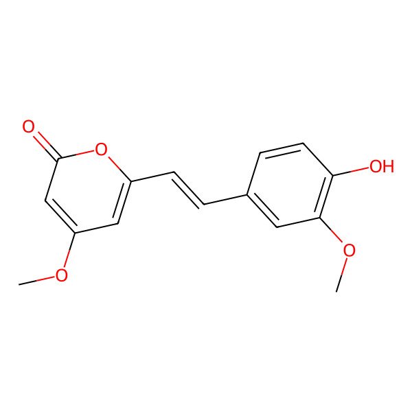 2D Structure of 6-[(E)-2-(4-hydroxy-3-methoxyphenyl)ethenyl]-4-methoxypyran-2-one