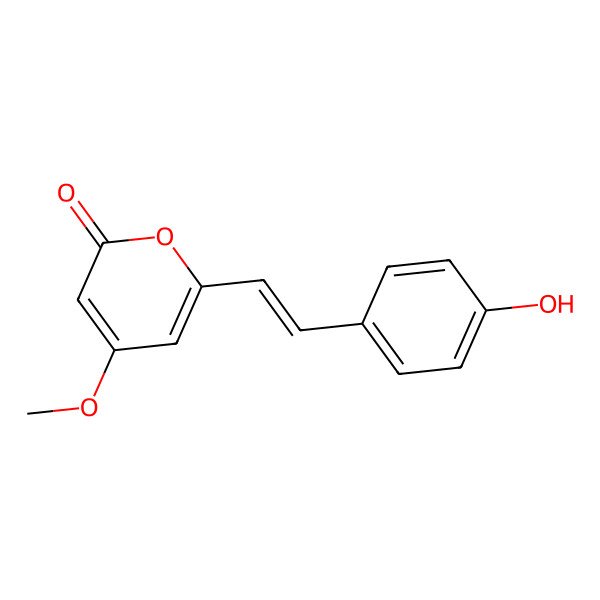 2D Structure of 6-[(e)-2-(4-Hydroxyphenyl)ethenyl]-4-methoxypyran-2-one