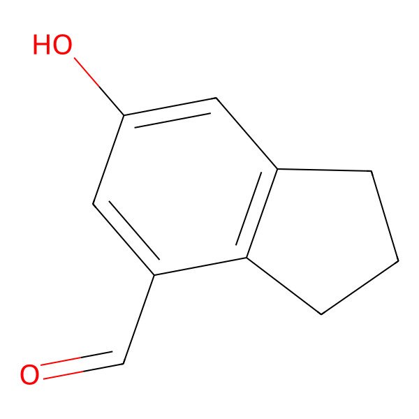 2D Structure of 6-hydroxy-2,3-dihydro-1H-indene-4-carbaldehyde