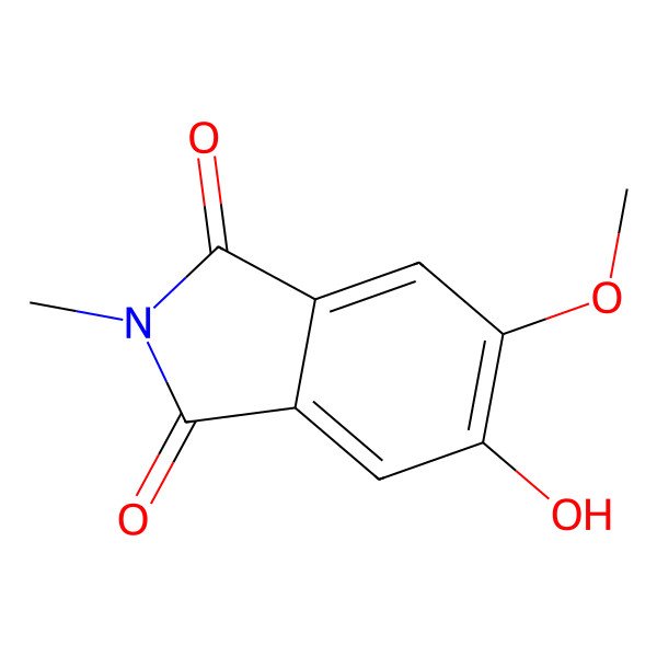 2D Structure of 6-Hydroxy-5-methoxy-N-methylphthalimide
