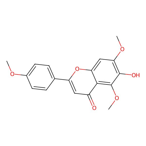 2D Structure of 6-Hydroxy-5,7-dimethoxy-2-(4-methoxyphenyl)-4H-chromen-4-one