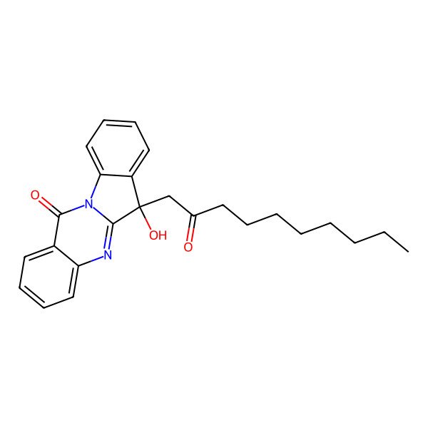 2D Structure of 6-Hydroxy-6-(2-oxodecyl)indolo[2,1-b]quinazolin-12-one