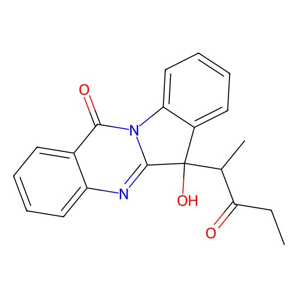 2D Structure of 6-Hydroxy-6-(3-oxopentan-2-yl)indolo[2,1-b]quinazolin-12-one