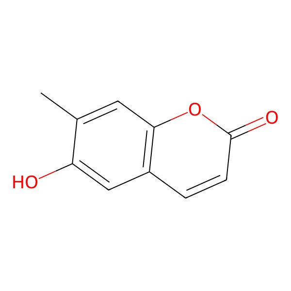 2D Structure of 6-hydroxy-7-methyl-2H-chromen-2-one
