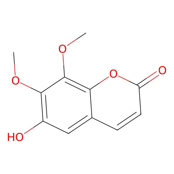 2D Structure of 6-Hydroxy-7,8-dimethoxycoumarin 2D Structure of 6-Hydroxy-7,8-dimethoxycoumarin