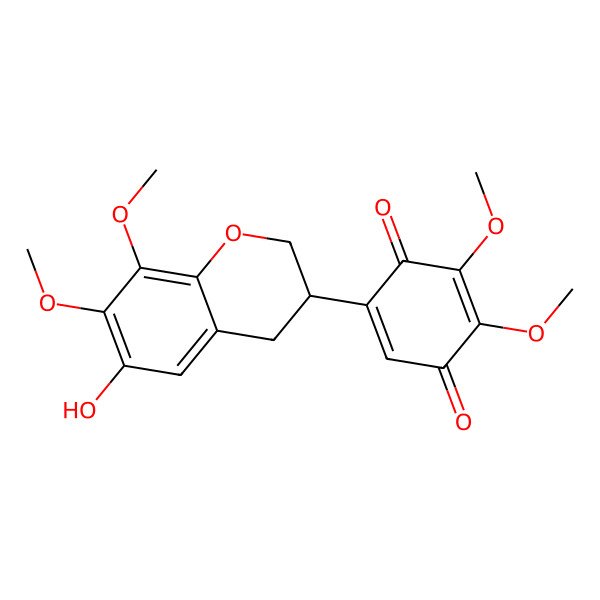 2D Structure of 6-Hydroxy-7,8,3',4'-tetramethoxyisoflavanquinone