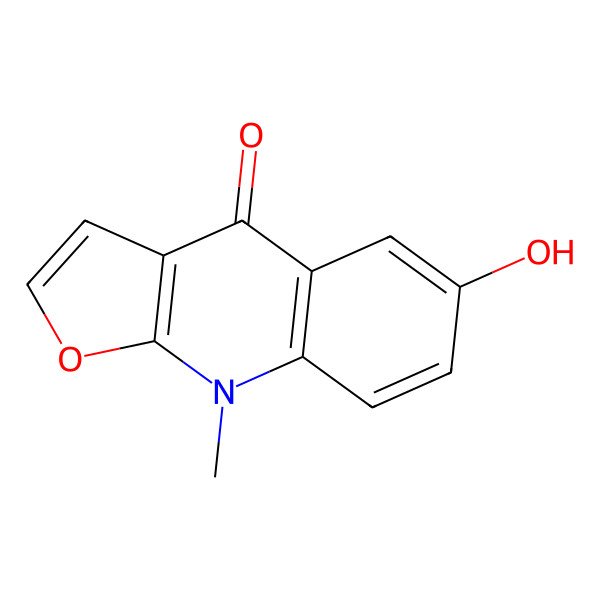 2D Structure of 6-Hydroxy-9-methylfuro[2,3-b]quinolin-4(9H)-one