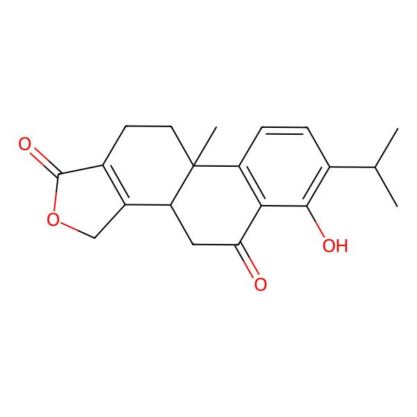 2D Structure of 6-hydroxy-7-isopropyl-9b-methyl-3H,3bH,4H,10H,11H-phenanthro[1,2-c]furan-1,5-dione