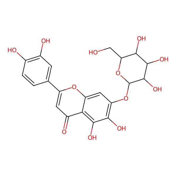 2D Structure of 6-Hydroxyluteolin 7-glucoside