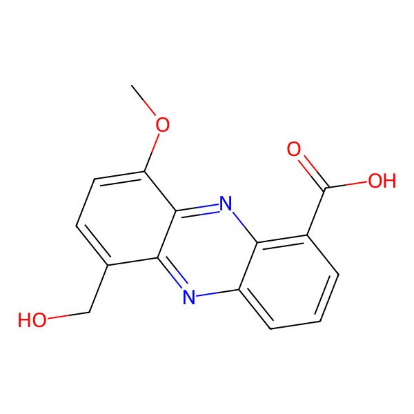 2D Structure of 6-(Hydroxymethyl)-9-methoxyphenazine-1-carboxylic acid