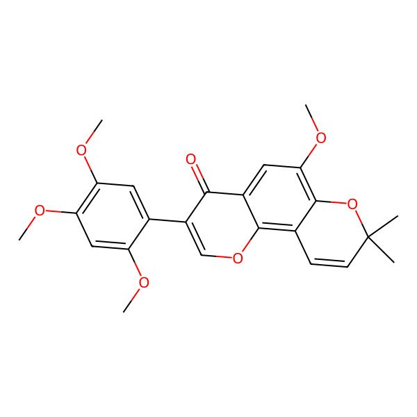 2D Structure of 6-Methoxy-8,8-dimethyl-3-(2,4,5-trimethoxyphenyl)pyrano[2,3-h]chromen-4-one
