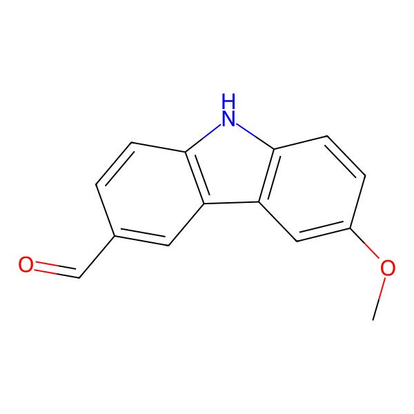2D Structure of 6-methoxy-9H-carbazole-3-carbaldehyde