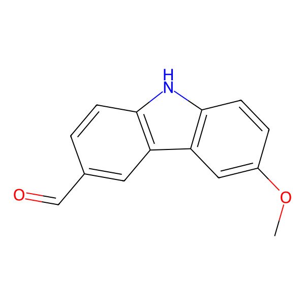 2D Structure of 6-methoxy-9H-carbazole-3-carbaldehyde 2D Structure of 6-methoxy-9H-carbazole-3-carbaldehyde