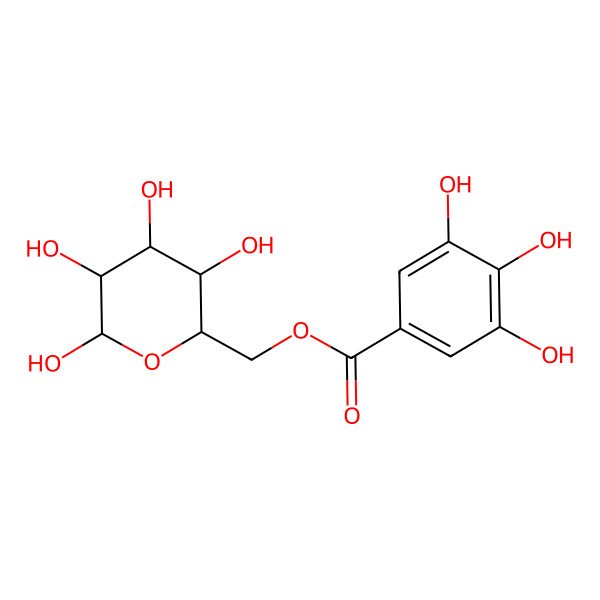 2D Structure of [(2R,3S,4S,5R,6S)-3,4,5,6-tetrahydroxyoxan-2-yl]methyl 3,4,5-trihydroxybenzoate