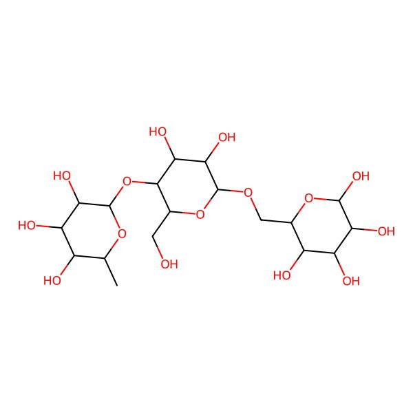 2D Structure of Rha(a1-4)Glc(b1-6)b-Glc 2D Structure of Rha(a1-4)Glc(b1-6)b-Glc