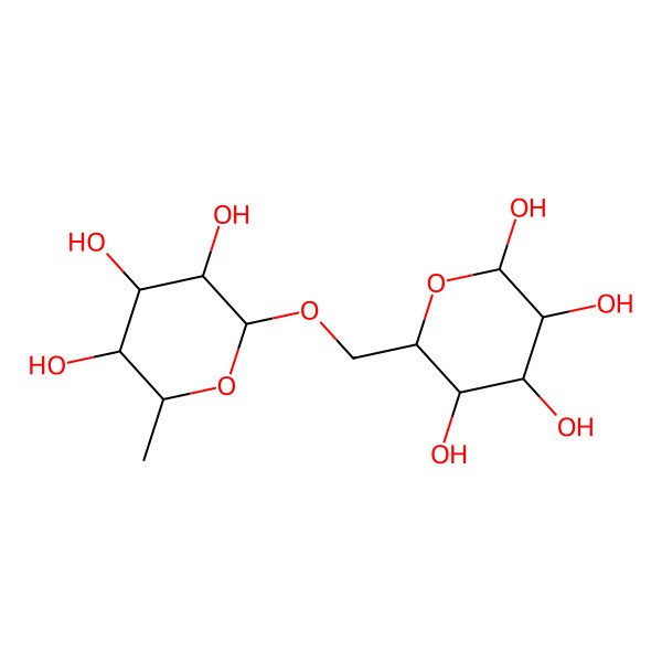 2D Structure of 6-O-(alpha-L-Rhamnopyranosyl)-D-glucopyranose