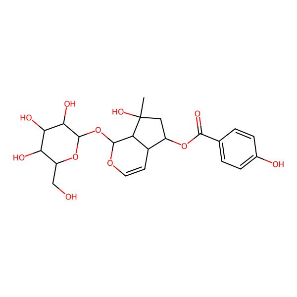 2D Structure of 6-O-p-Hydroxybenzoylajugol