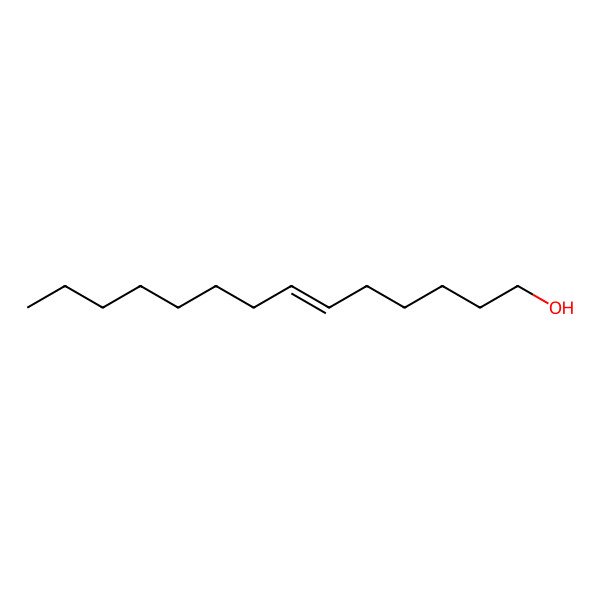 2D Structure of 6-Tetradecen-1-ol, (E) 2D Structure of 6-Tetradecen-1-ol, (E)