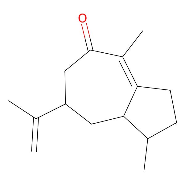 2D Structure of 6,10-Dimethyl-3-(1-methylethenyl)bicyclo[5.3.0]dec-6-en-5-one