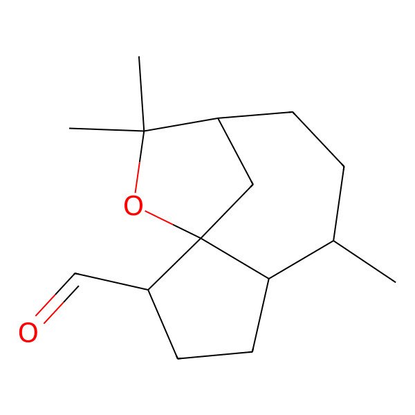 2D Structure of 6,10,10-Trimethyl-11-oxatricyclo[7.2.1.01,5]dodecane-2-carbaldehyde