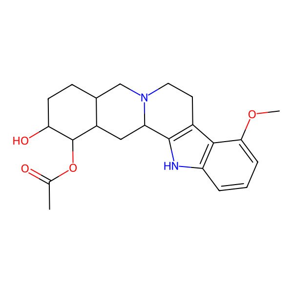 2D Structure of [(1R,15S,18R,19S,20S)-18-hydroxy-8-methoxy-1,3,11,12,14,15,16,17,18,19,20,21-dodecahydroyohimban-19-yl] acetate