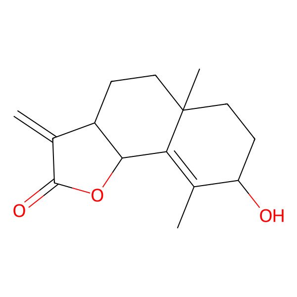 2D Structure of (3aS,5aS,8S,9bS)-8-hydroxy-5a,9-dimethyl-3-methylidene-4,5,6,7,8,9b-hexahydro-3aH-benzo[g][1]benzofuran-2-one