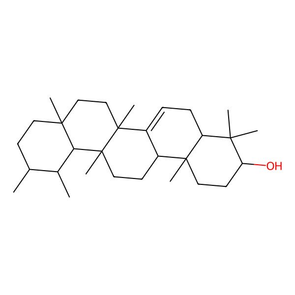 2D Structure of (3S,6bS,8aR,12S,12aR,14bR)-4,4,6a,6b,8a,11,12,14b-octamethyl-2,3,4a,5,7,8,9,10,11,12,12a,13,14,14a-tetradecahydro-1H-picen-3-ol