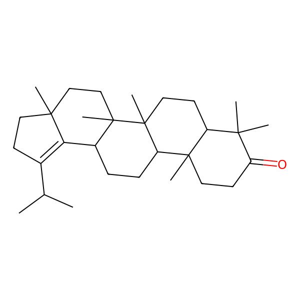 2D Structure of (3aR,5aR,5bR,7aR,11aR,11bR,13aS)-3a,5a,5b,8,8,11a-hexamethyl-1-propan-2-yl-3,4,5,6,7,7a,10,11,11b,12,13,13a-dodecahydro-2H-cyclopenta[a]chrysen-9-one