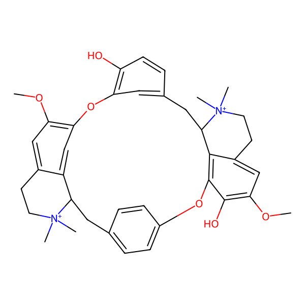 2D Structure of 6,6'-Dimethoxy-2,2,2',2'-tetramethyltubocuraran-2,2'-diium-7',12'-diol 2D Structure of 6,6'-Dimethoxy-2,2,2',2'-tetramethyltubocuraran-2,2'-diium-7',12'-diol
