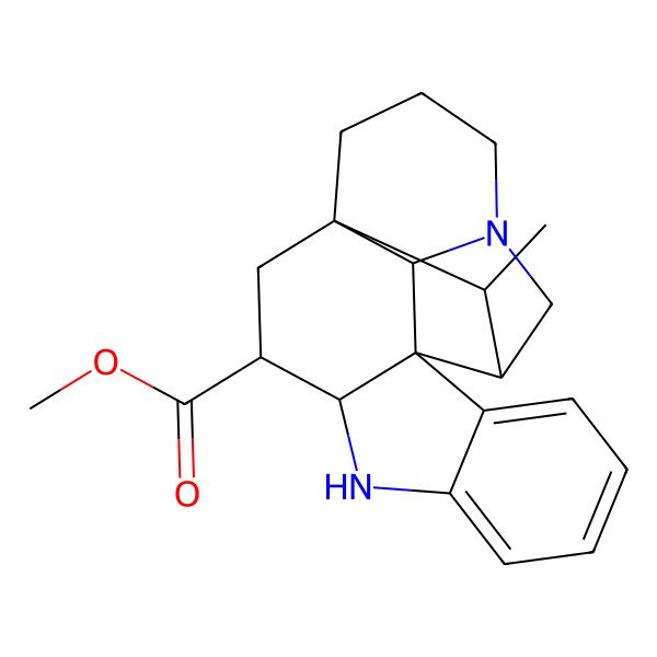 2D Structure of Methyl 20-methyl-8,16-diazahexacyclo[10.6.1.112,18.01,9.02,7.016,19]icosa-2,4,6-triene-10-carboxylate