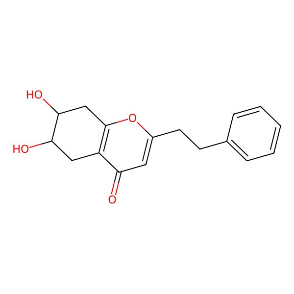 2D Structure of 6,7-Dihydroxy-2-(2-phenylethyl)-5,6,7,8-tetrahydrochromone