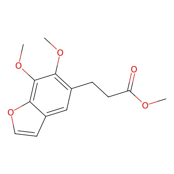 2D Structure of Methyl 3-(6,7-dimethoxy-1-benzofuran-5-yl)propanoate 2D Structure of Methyl 3-(6,7-dimethoxy-1-benzofuran-5-yl)propanoate