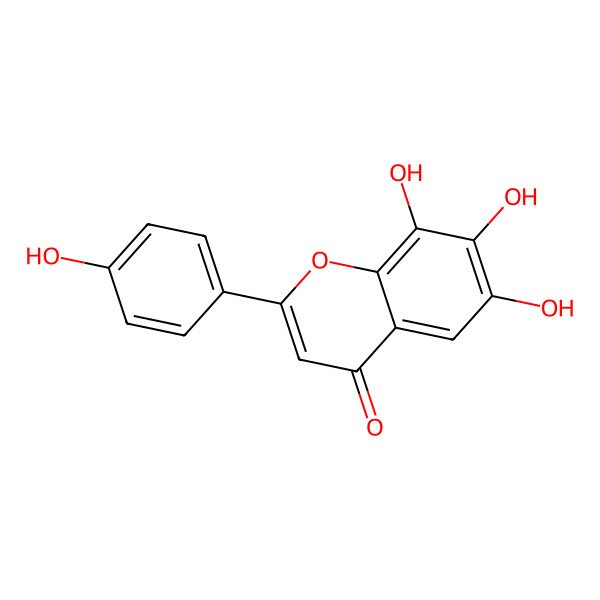 2D Structure of 6,7,8-Trihydroxy-2-(4-hydroxyphenyl)-4H-1-benzopyran-4-one