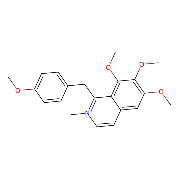 2D Structure of 6,7,8-Trimethoxy-1-[(4-methoxyphenyl)methyl]-2-methylisoquinolin-2-ium