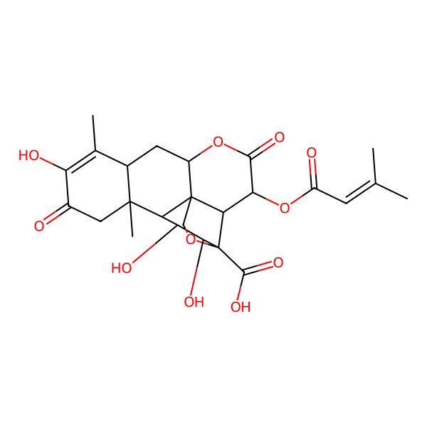 2D Structure of (1R,2S,3R,6R,8R,13S,14R,15R,16S,17R)-10,15,16-trihydroxy-9,13-dimethyl-3-(3-methylbut-2-enoyloxy)-4,11-dioxo-5,18-dioxapentacyclo[12.5.0.01,6.02,17.08,13]nonadec-9-ene-17-carboxylic acid