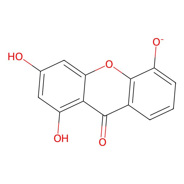 2D Structure of 6,8-Dihydroxy-9-oxoxanthen-4-olate
