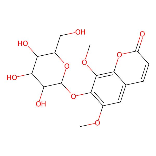 2D Structure of 6,8-Dimethoxy-7-[3,4,5-trihydroxy-6-(hydroxymethyl)oxan-2-yl]oxychromen-2-one