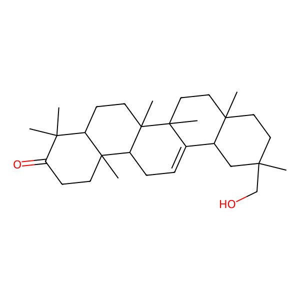 2D Structure of 11-(hydroxymethyl)-4,4,6a,6b,8a,11,14b-heptamethyl-2,4a,5,6,7,8,9,10,12,12a,14,14a-dodecahydro-1H-picen-3-one