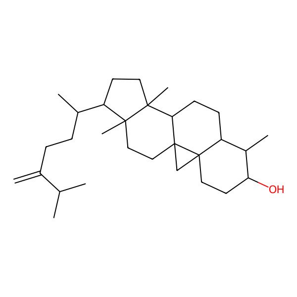 2D Structure of (6S,7S,12S,16R)-7,12,16-trimethyl-15-[(2R)-6-methyl-5-methylideneheptan-2-yl]pentacyclo[9.7.0.01,3.03,8.012,16]octadecan-6-ol