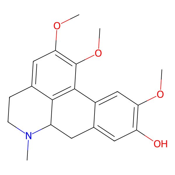 2D Structure of (6aR)-1,2,10-trimethoxy-6-methyl-5,6,6a,7-tetrahydro-4H-dibenzo[de,g]quinolin-9-ol